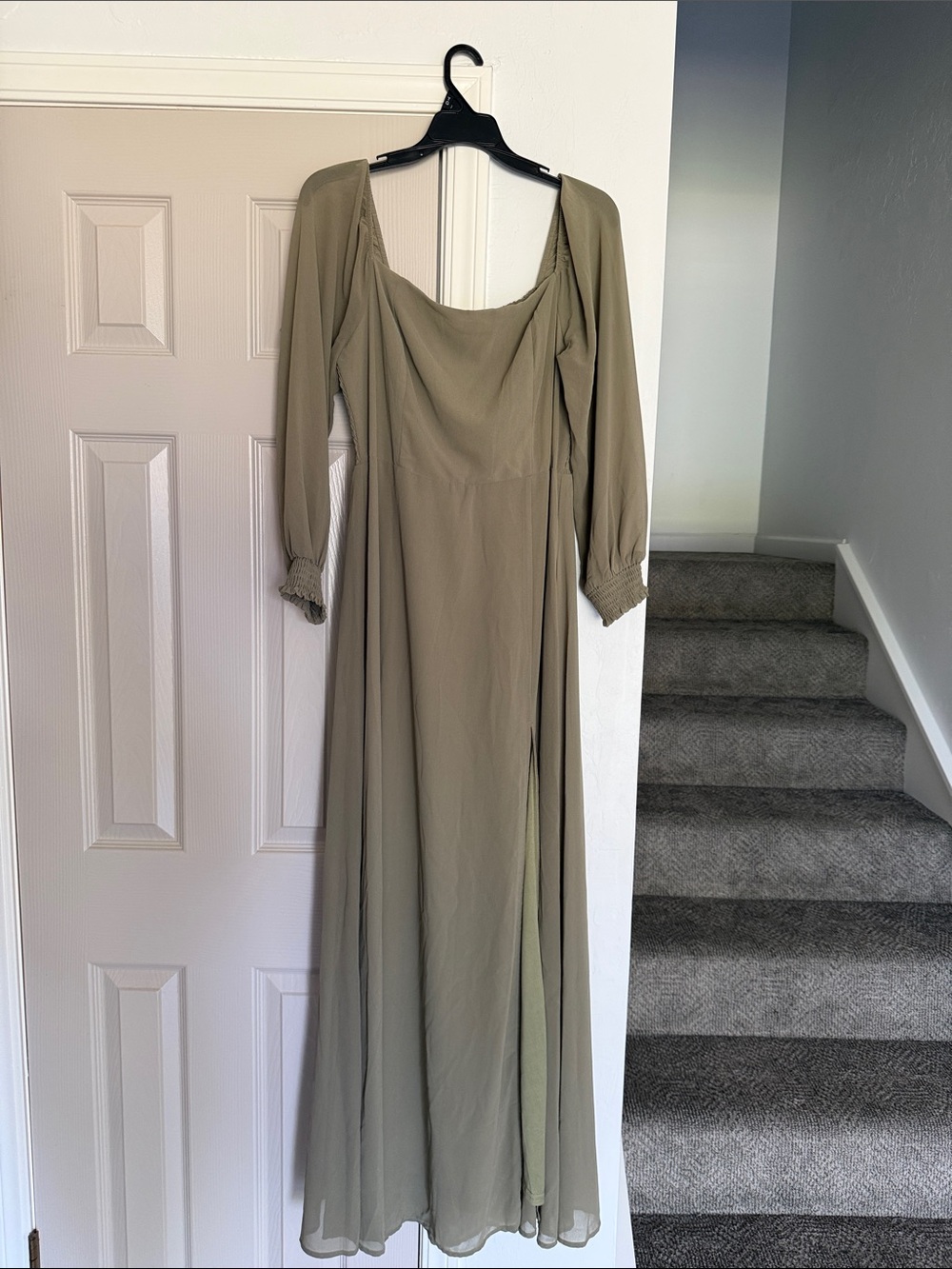 Baltic Born Olive Green Long Sleeve Maxi Dress